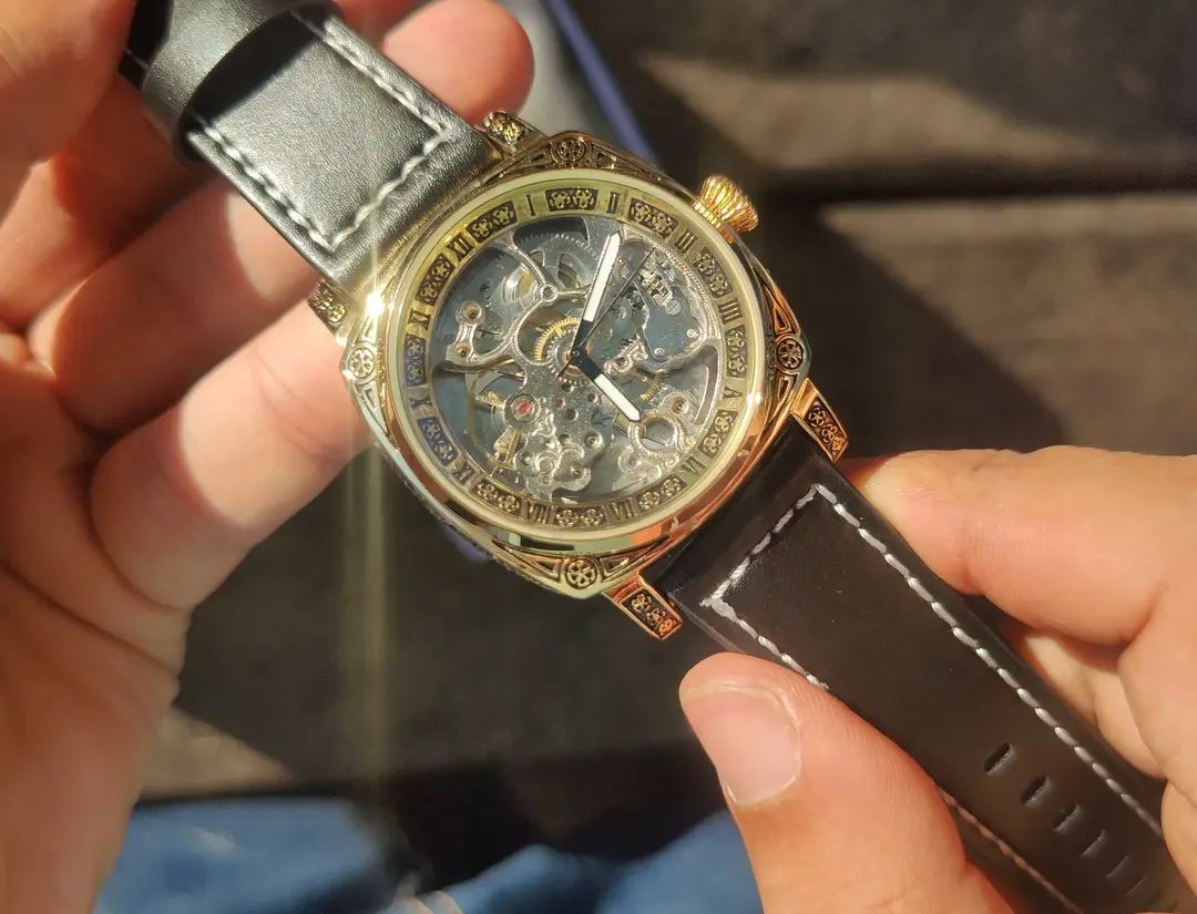 Montre Vintage Méquanique Automatique Doré - undefined - Thumbnail 11
