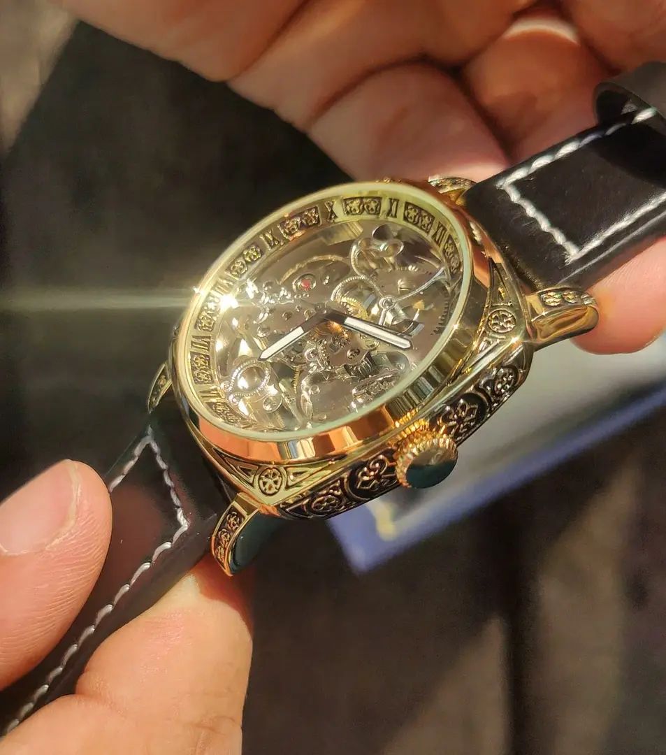 Montre Vintage Méquanique Automatique Doré - undefined - Thumbnail 10