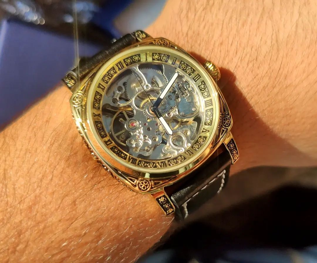 Montre Vintage Méquanique Automatique Doré - undefined - Thumbnail 4