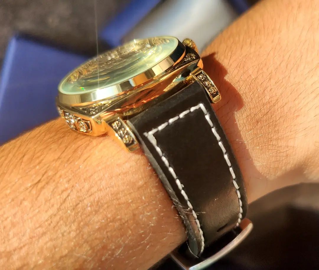 Montre Vintage Méquanique Automatique Doré - undefined - Thumbnail 6
