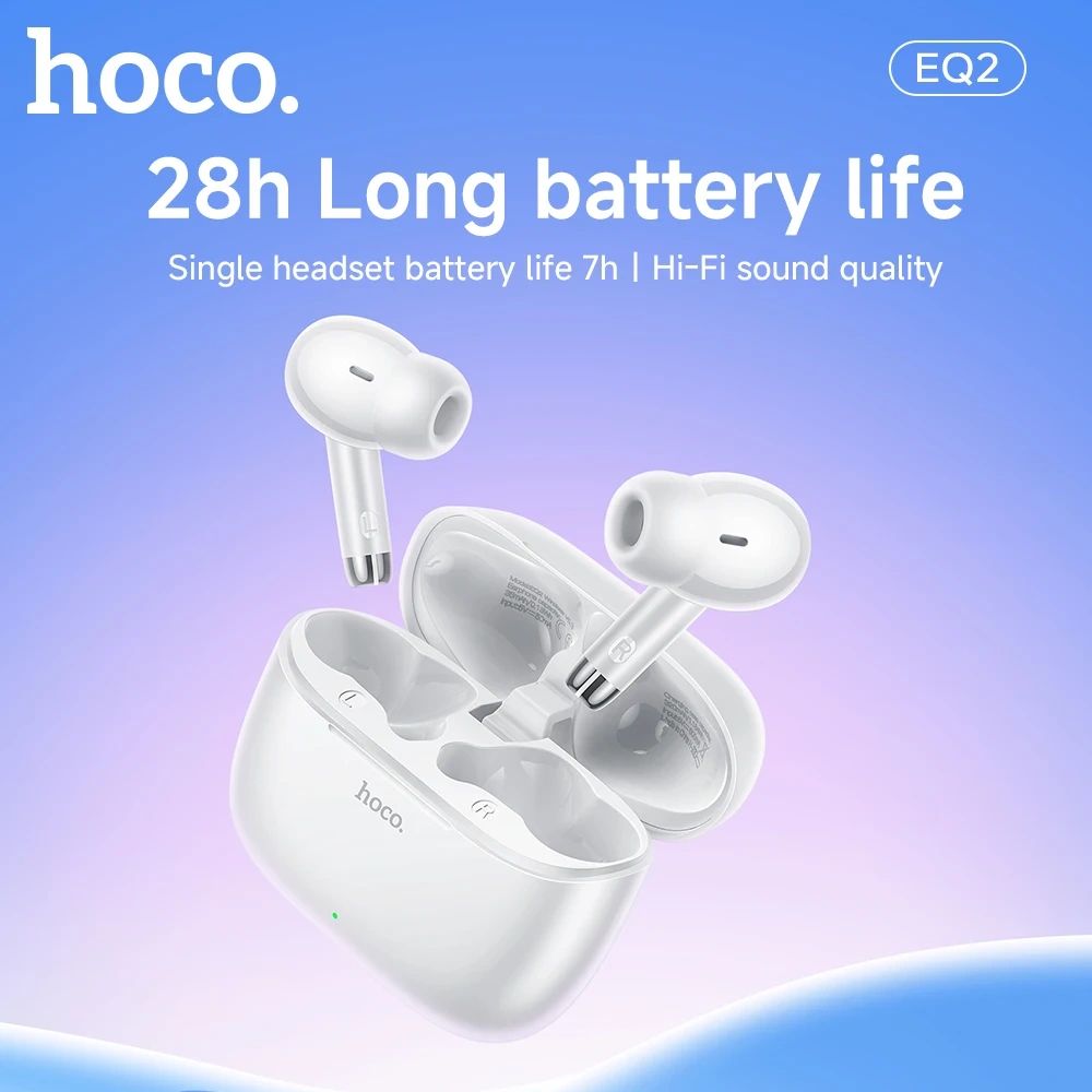 HOCO EQ2 True Wireless Bluetooth 5.3 Earbuds Touch Control Stereo In-Ear Headphones Built-In Microphone Sports Compatible - Image 1