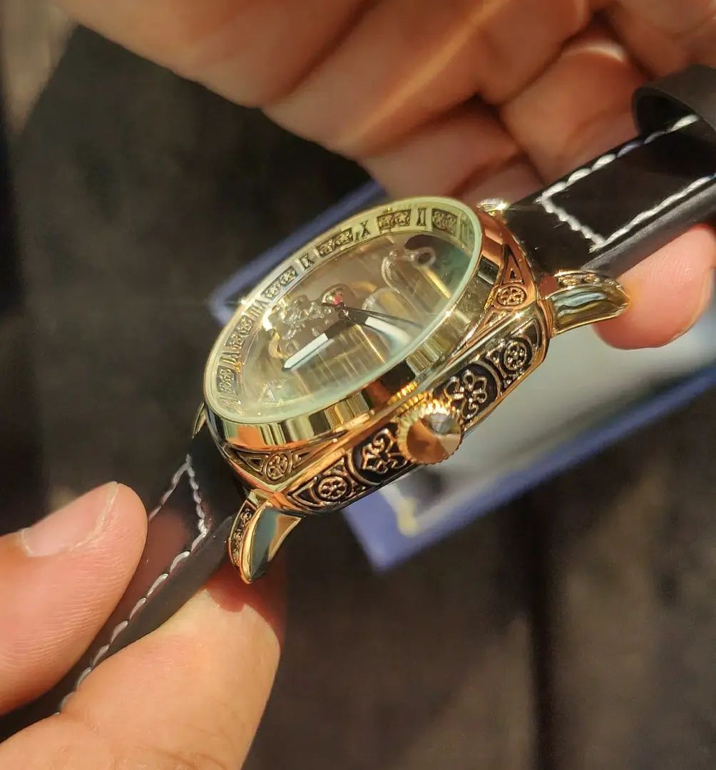 Montre Vintage Méquanique Automatique Doré - undefined - Thumbnail 9