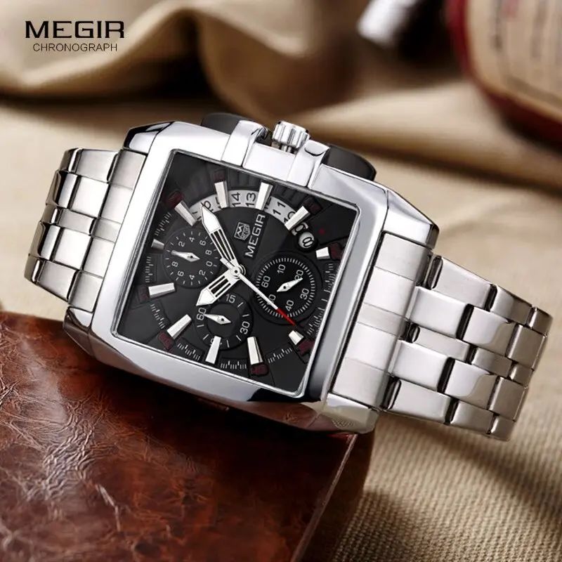 MEGIR ACIER ARGENT RECTANGULAIR CLASSIQUE - undefined - Thumbnail 4