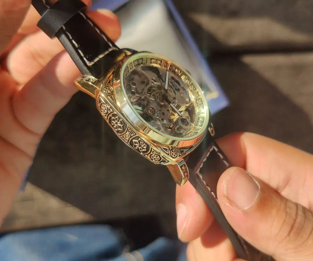 Montre Vintage Méquanique Automatique Doré - undefined - Thumbnail 3